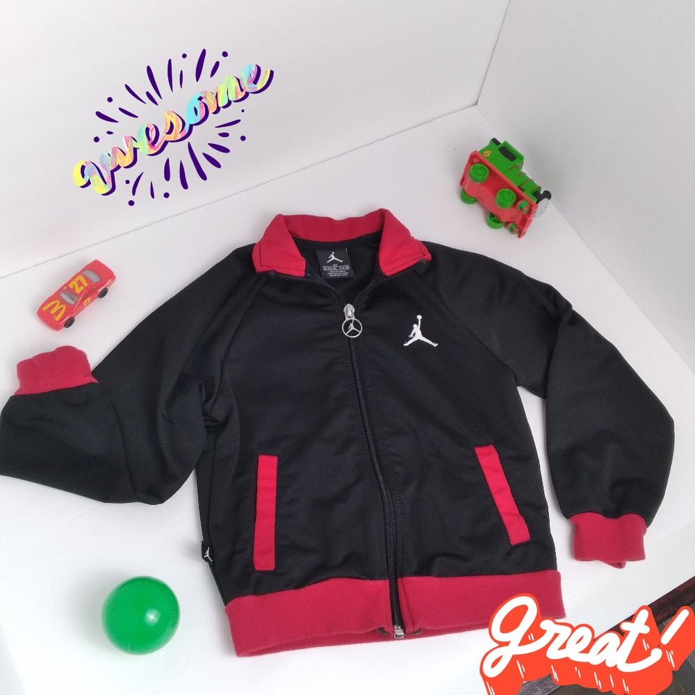 Jordan Red/Black Zip-Up Jacket (4T Unisex)
